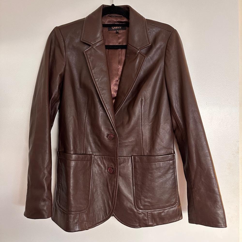 Quince 100% Leather Blazer - S